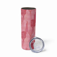 Aloha Hawaii Vintage Kahili Pa'a Lima Skinny Tumbler Palaka Print Berry Pink