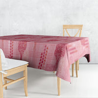 Aloha Hawaii Vintage Kahili Pa'a Lima Tablecloth Palaka Print Berry Pink