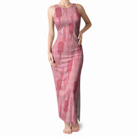 Aloha Hawaii Vintage Kahili Pa'a Lima Tank Maxi Dress Palaka Print Berry Pink