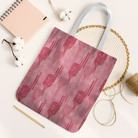 Aloha Hawaii Vintage Kahili Pa'a Lima Tote Bag Palaka Print Berry Pink