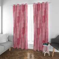 Aloha Hawaii Vintage Kahili Pa'a Lima Window Curtain Palaka Print Berry Pink
