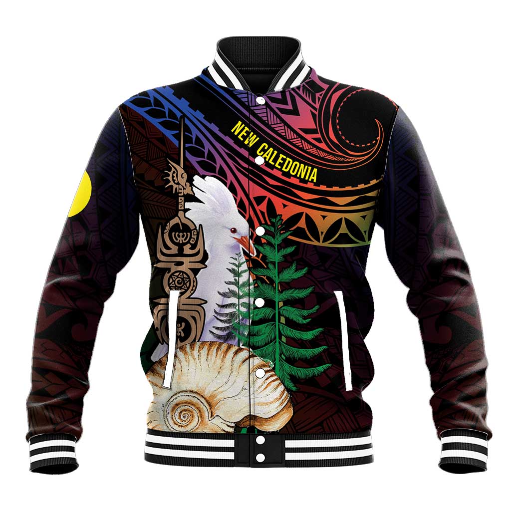 New Caledonia Kanaky Personalized Baseball Jacket Kagu Bird Emblem - Polynesian Pride