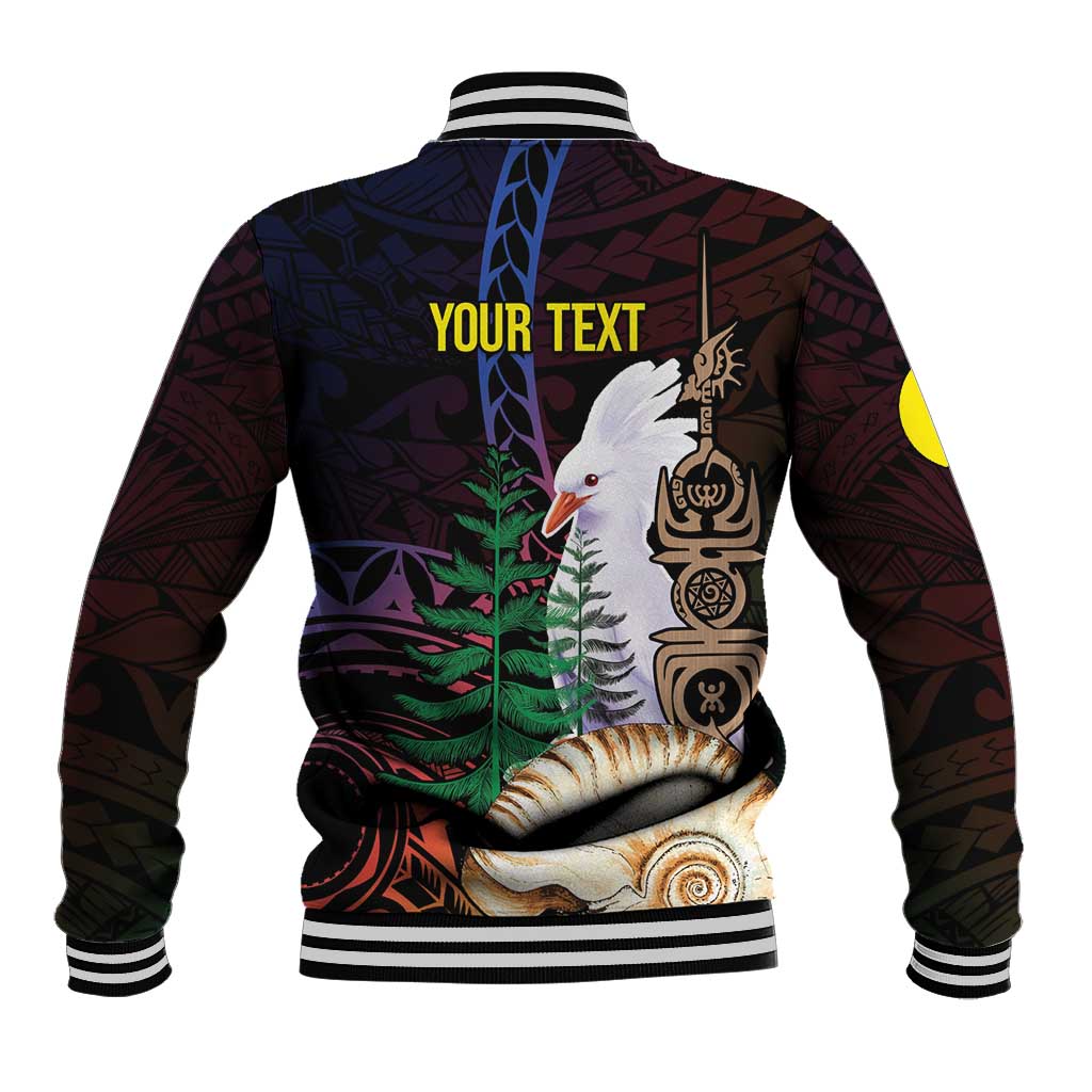 New Caledonia Kanaky Personalized Baseball Jacket Kagu Bird Emblem - Polynesian Pride