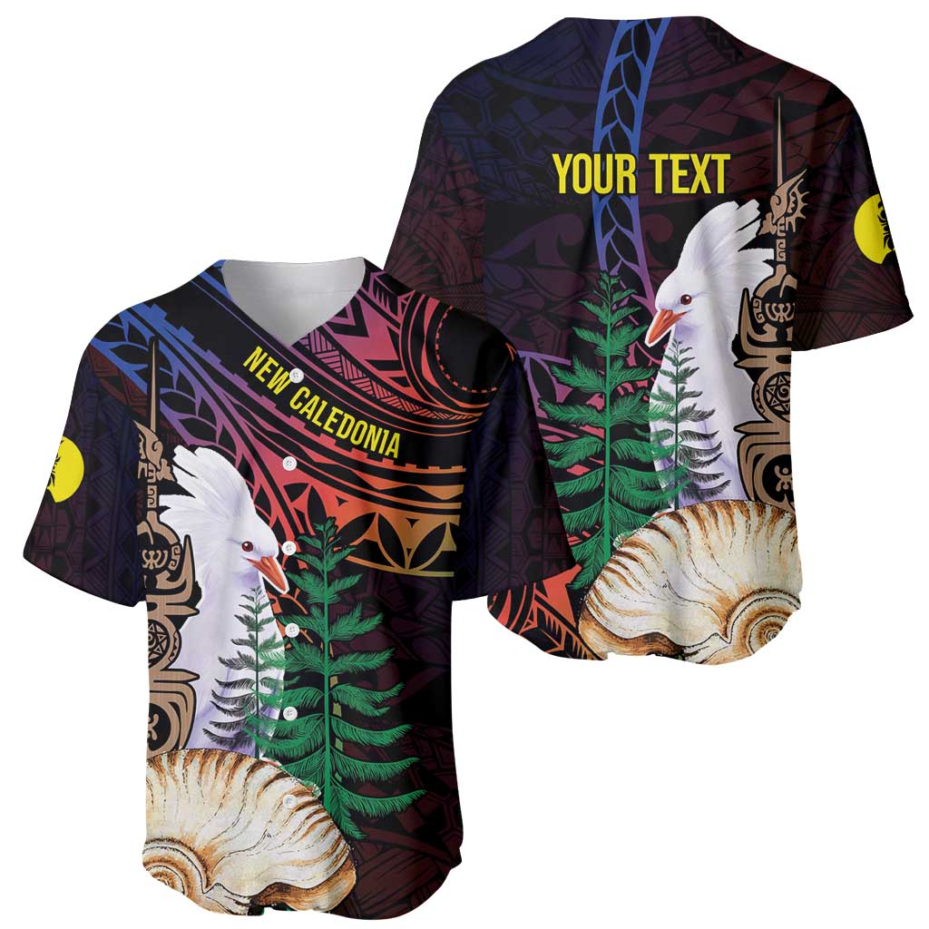 New Caledonia Kanaky Personalized Baseball Jersey Kagu Bird Emblem - Polynesian Pride