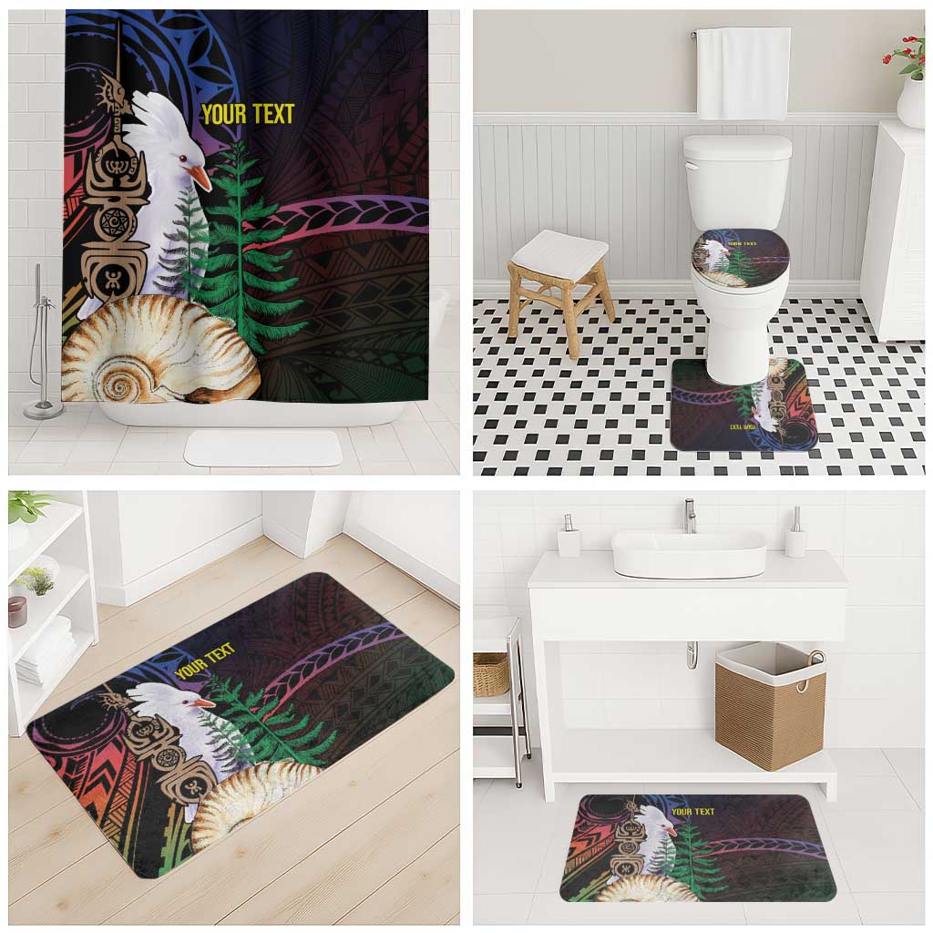 New Caledonia Kanaky Personalized Bathroom Set Kagu Bird Emblem - Polynesian Pride