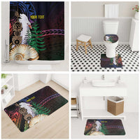 New Caledonia Kanaky Personalized Bathroom Set Kagu Bird Emblem - Polynesian Pride