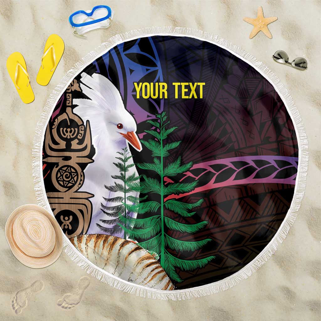 New Caledonia Kanaky Personalized Beach Blanket Kagu Bird Emblem - Polynesian Pride