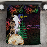 New Caledonia Kanaky Personalized Bedding Set Kagu Bird Emblem - Polynesian Pride