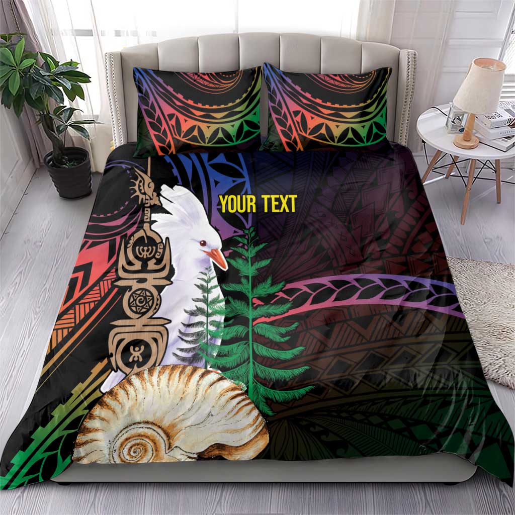 New Caledonia Kanaky Personalized Bedding Set Kagu Bird Emblem - Polynesian Pride