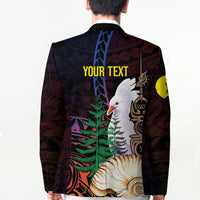 New Caledonia Kanaky Personalized Blazer Kagu Bird Emblem - Polynesian Pride