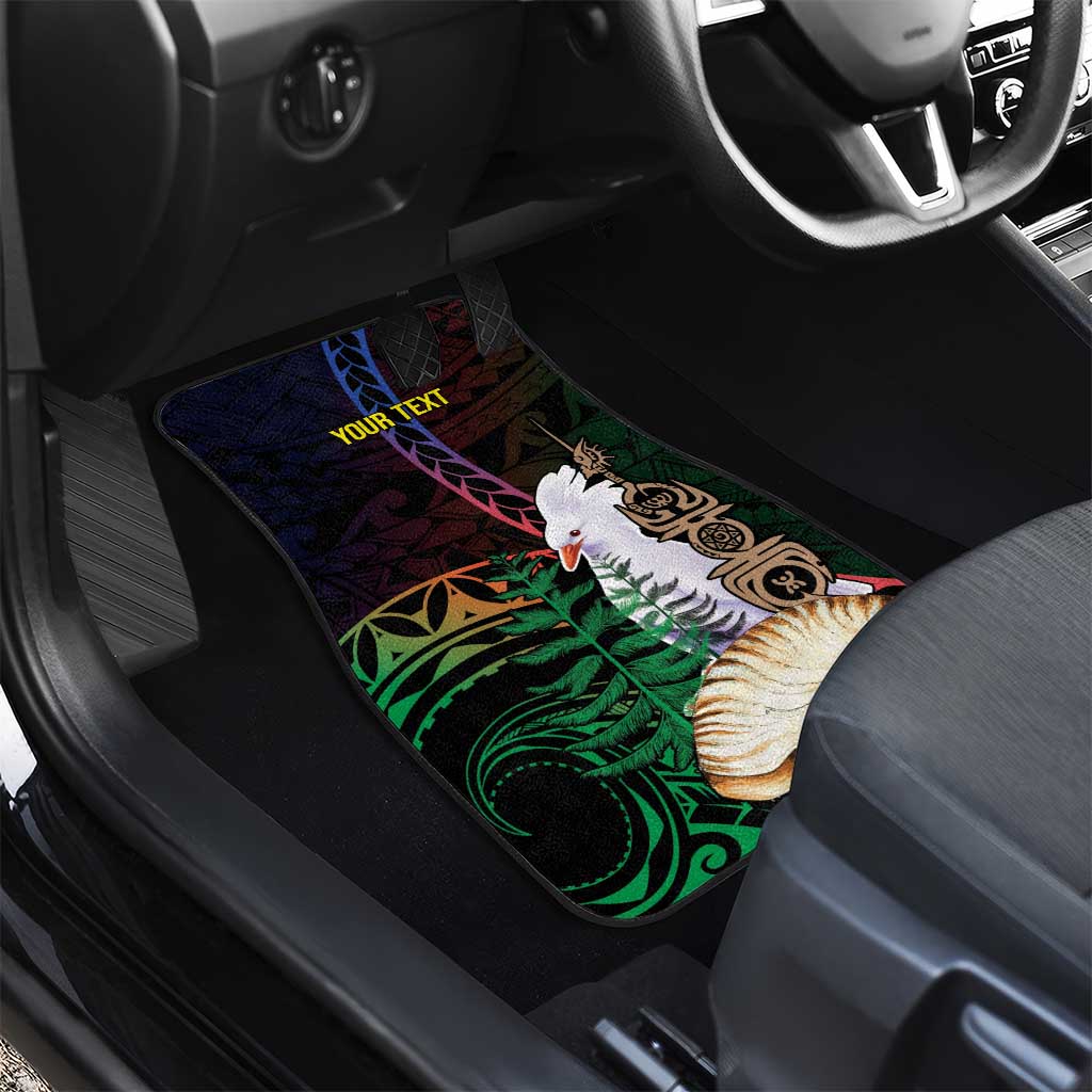 New Caledonia Kanaky Personalized Car Mats Kagu Bird Emblem - Polynesian Pride