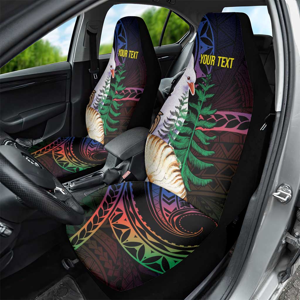 New Caledonia Kanaky Personalized Car Seat Cover Kagu Bird Emblem - Polynesian Pride