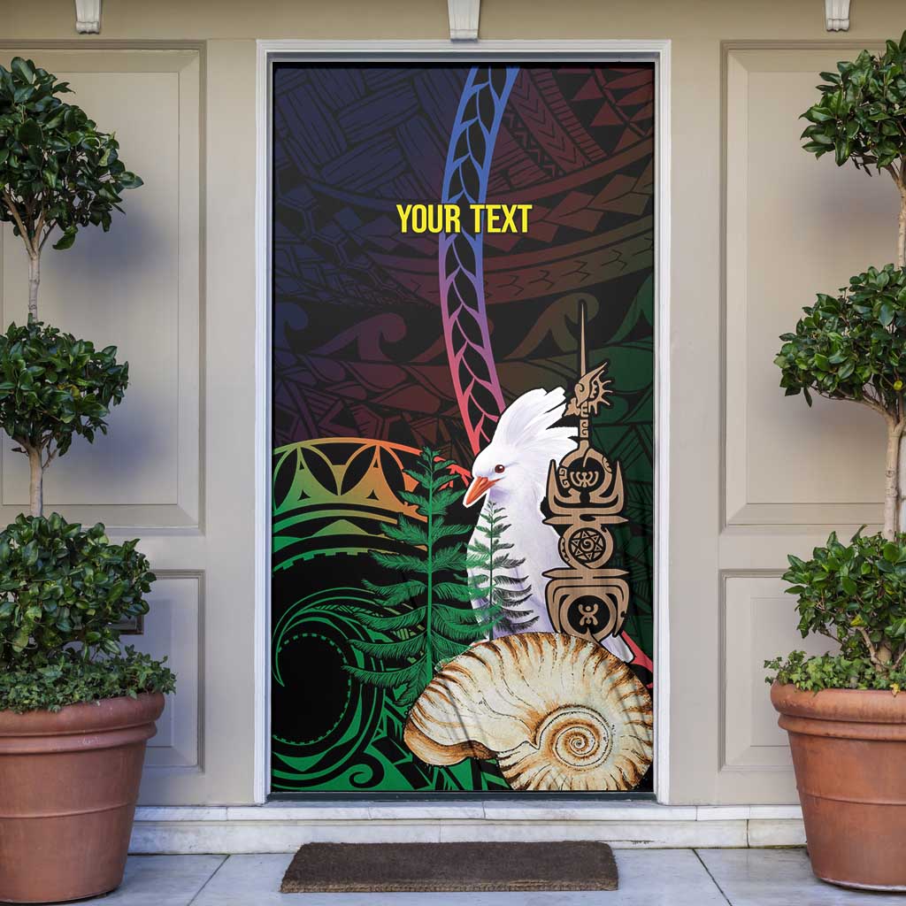 New Caledonia Kanaky Personalized Door Cover Kagu Bird Emblem - Polynesian Pride