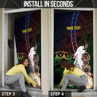 New Caledonia Kanaky Personalized Door Cover Kagu Bird Emblem - Polynesian Pride