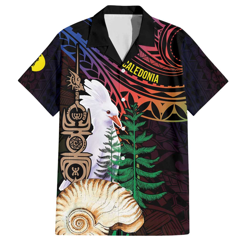 New Caledonia Kanaky Personalized Family Matching Long Sleeve Bodycon Dress and Hawaiian Shirt Kagu Bird Emblem - Polynesian Pride