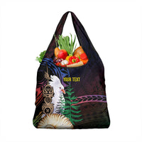New Caledonia Kanaky Personalized Grocery Bag Kagu Bird Emblem - Polynesian Pride