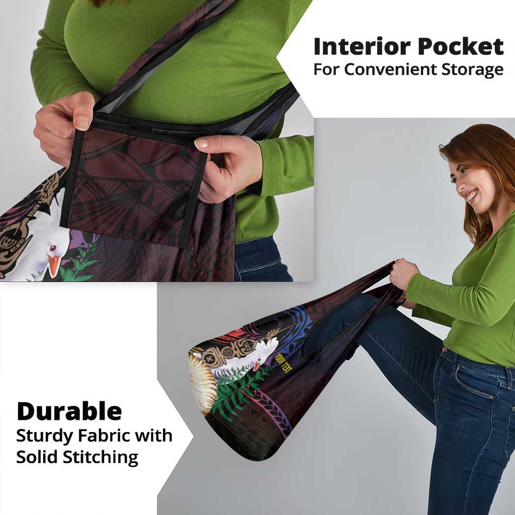 New Caledonia Kanaky Personalized Grocery Bag Kagu Bird Emblem - Polynesian Pride