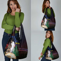 New Caledonia Kanaky Personalized Grocery Bag Kagu Bird Emblem - Polynesian Pride