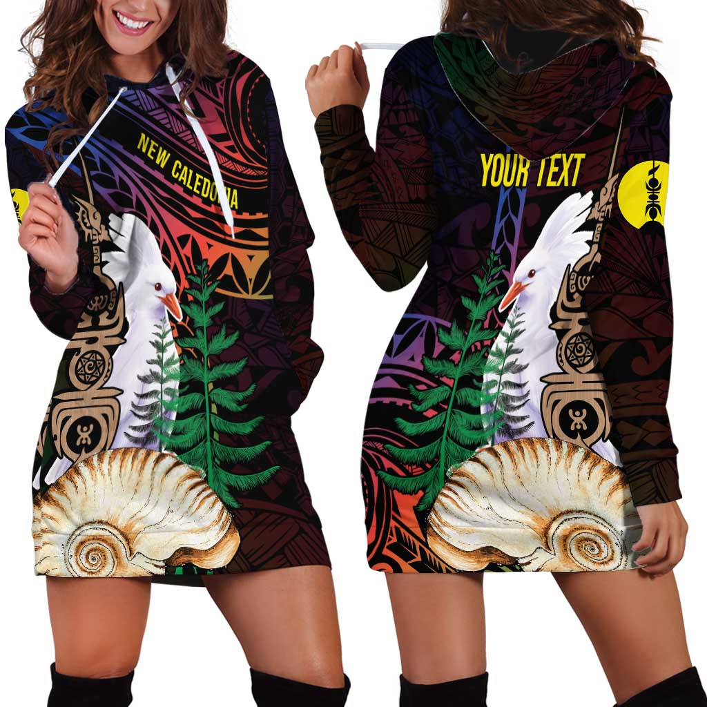 New Caledonia Kanaky Personalized Hoodie Dress Kagu Bird Emblem - Polynesian Pride