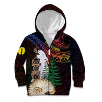 New Caledonia Kanaky Personalized Kid Hoodie Kagu Bird Emblem - Polynesian Pride
