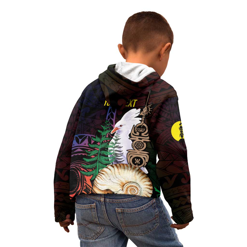 New Caledonia Kanaky Personalized Kid Hoodie Kagu Bird Emblem - Polynesian Pride