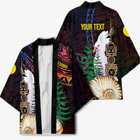 New Caledonia Kanaky Personalized Kimono Kagu Bird Emblem - Polynesian Pride