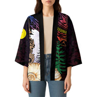 New Caledonia Kanaky Personalized Kimono Kagu Bird Emblem - Polynesian Pride