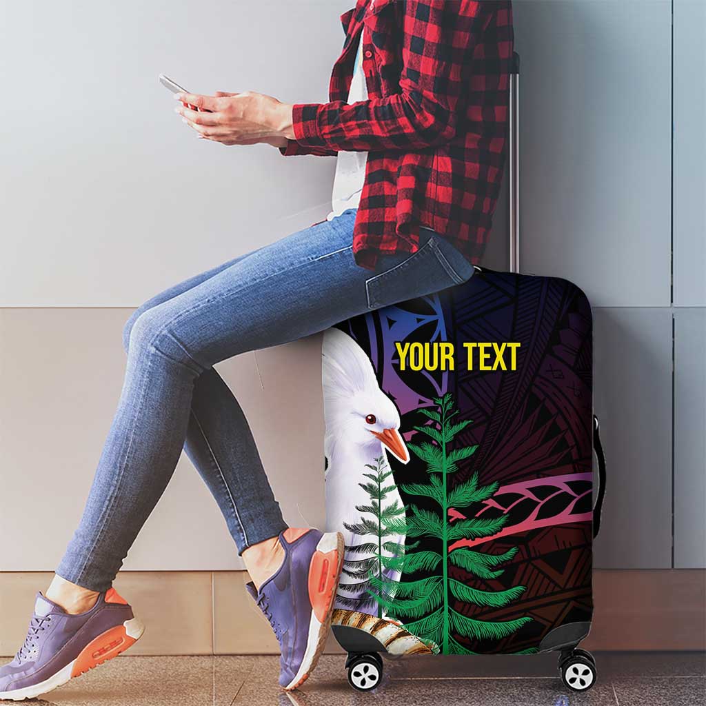 New Caledonia Kanaky Personalized Luggage Cover Kagu Bird Emblem - Polynesian Pride