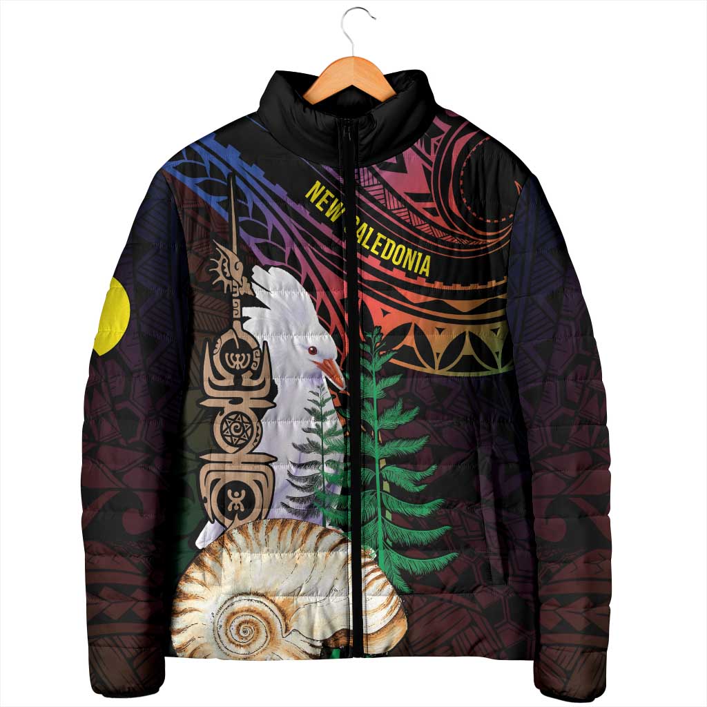 New Caledonia Kanaky Personalized Padded Jacket Kagu Bird Emblem - Polynesian Pride