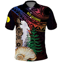 New Caledonia Kanaky Personalized Polo Shirt Kagu Bird Emblem - Polynesian Pride