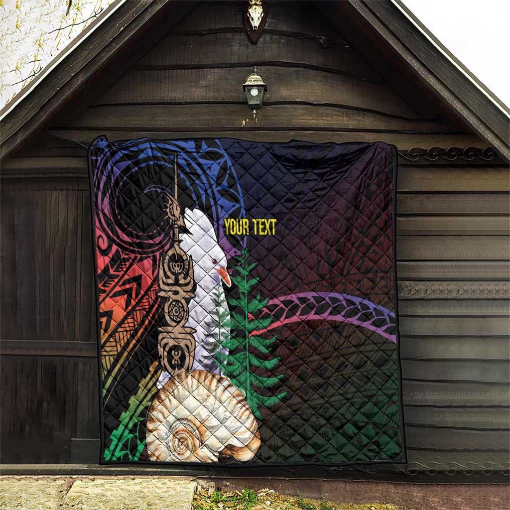 New Caledonia Kanaky Personalized Quilt Kagu Bird Emblem - Polynesian Pride