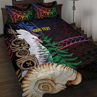 New Caledonia Kanaky Personalized Quilt Bed Set Kagu Bird Emblem - Polynesian Pride