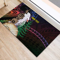 New Caledonia Kanaky Personalized Rubber Doormat Kagu Bird Emblem - Polynesian Pride
