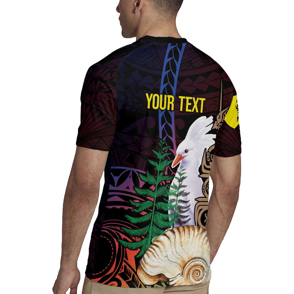 New Caledonia Kanaky Personalized Rugby Jersey Kagu Bird Emblem - Polynesian Pride