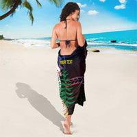 New Caledonia Kanaky Personalized Sarong Kagu Bird Emblem - Polynesian Pride