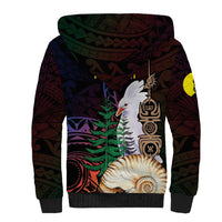 New Caledonia Kanaky Personalized Sherpa Hoodie Kagu Bird Emblem - Polynesian Pride
