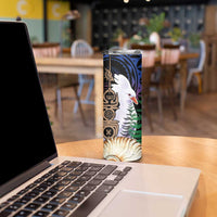 New Caledonia Kanaky Personalized Skinny Tumbler Kagu Bird Emblem - Polynesian Pride