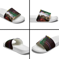 New Caledonia Kanaky Personalized Slide Sandals Kagu Bird Emblem - Polynesian Pride