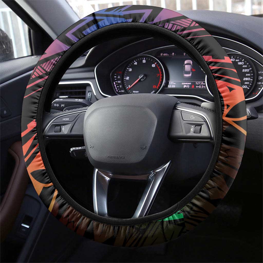 New Caledonia Kanaky Steering Wheel Cover Kagu Bird Emblem - Polynesian Pride