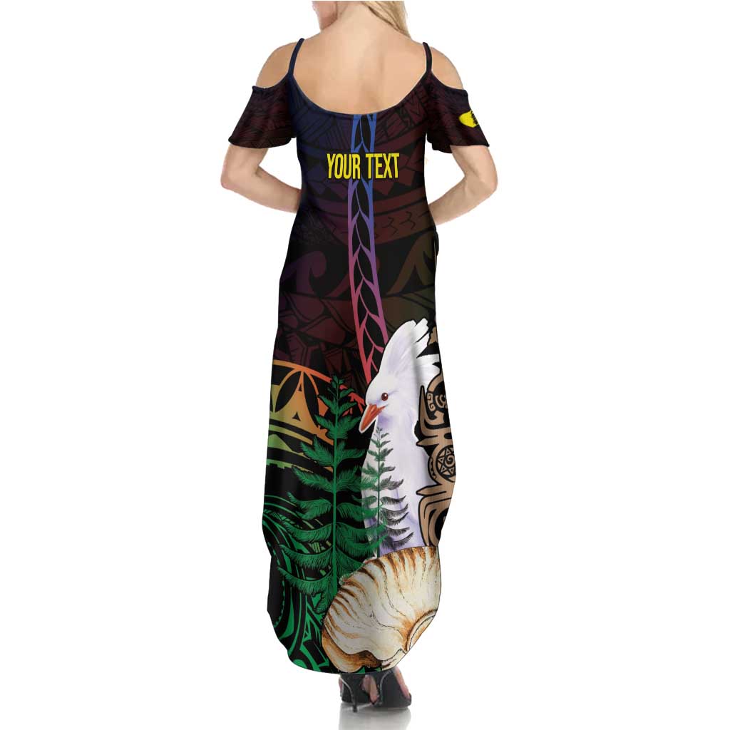 New Caledonia Kanaky Personalized Summer Maxi Dress Kagu Bird Emblem - Polynesian Pride