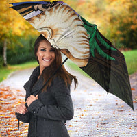 New Caledonia Kanaky Personalized Umbrella Kagu Bird Emblem - Polynesian Pride