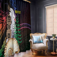 New Caledonia Kanaky Personalized Window Curtain Kagu Bird Emblem - Polynesian Pride