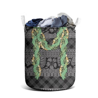 Hawai'i Paniolo Maile Twisted Lei Laundry Basket Obsidian Black LT7 - Polynesian Pride