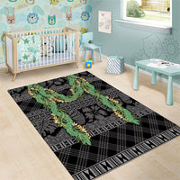 Hawai'i Paniolo Maile Twisted Lei Area Rug Obsidian Black LT7 - Polynesian Pride