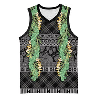 Hawai'i Paniolo Maile Twisted Lei Basketball Jersey Obsidian Black LT7 Unisex Black - Polynesian Pride
