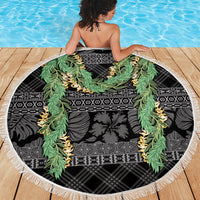 Hawai'i Paniolo Maile Twisted Lei Beach Blanket Obsidian Black LT7 - Polynesian Pride