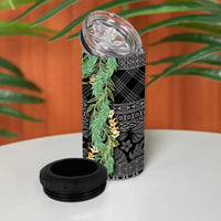 Hawai'i Paniolo Maile Twisted Lei 4 in 1 Can Cooler Tumbler Obsidian Black LT7 - Polynesian Pride