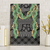 Hawai'i Paniolo Maile Twisted Lei Canvas Wall Art Obsidian Black LT7 Without Frame Black - Polynesian Pride