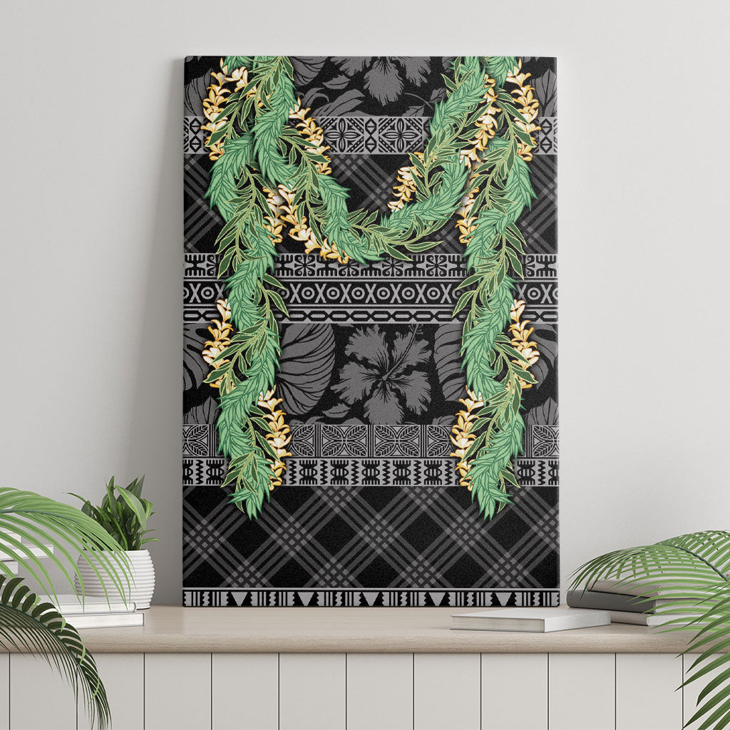 Hawai'i Paniolo Maile Twisted Lei Canvas Wall Art Obsidian Black LT7 - Polynesian Pride