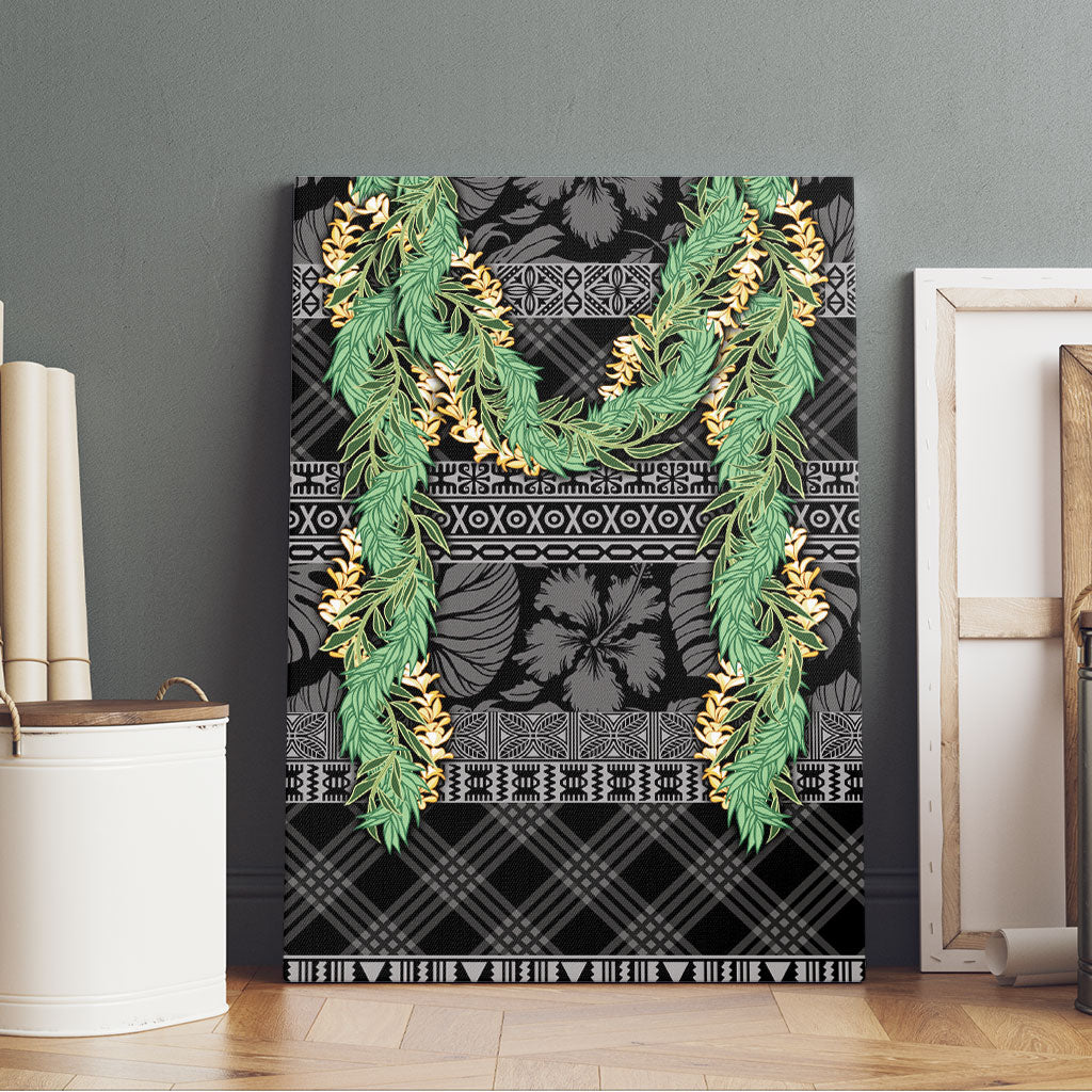 Hawai'i Paniolo Maile Twisted Lei Canvas Wall Art Obsidian Black LT7 - Polynesian Pride